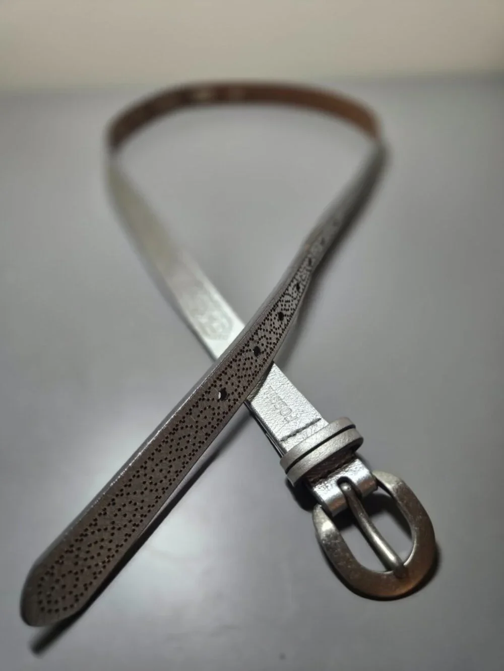 Metallic Fossil Belts, 2 Size Large Y2K, 90's Style Narrow Belts